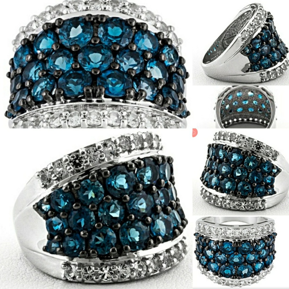 London Blue & White Topaz Sterling Silver 💍
